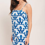 COASTAL SCROLL WOVEN MINI DRESS