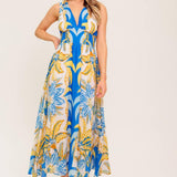 SOFT MEADOW BLUE WOVEN MIDI DRESS
