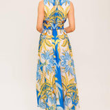 SOFT MEADOW BLUE WOVEN MIDI DRESS