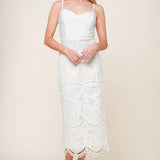 THE JOSEPHINE OFF WHITE WOVEN MIDI DRESS
