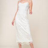 THE JOSEPHINE OFF WHITE WOVEN MIDI DRESS