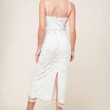 THE JOSEPHINE OFF WHITE WOVEN MIDI DRESS