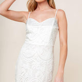 THE JOSEPHINE OFF WHITE WOVEN MIDI DRESS