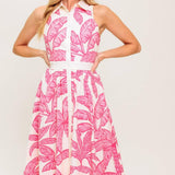 WHISPER IN BLOOM WOVEN MIDI DRESS