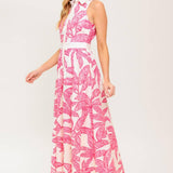 WHISPER IN BLOOM WOVEN MIDI DRESS