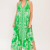 HOLD ONTO HOPE GREEN WOVEN MIDI DRESS