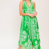 HOLD ONTO HOPE GREEN WOVEN MIDI DRESS