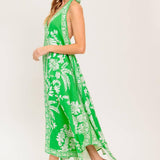 HOLD ONTO HOPE GREEN WOVEN MIDI DRESS