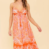 ROMANCE LANGUAGE CORAL WOVEN MAXI DRESS