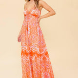 ROMANCE LANGUAGE CORAL WOVEN MAXI DRESS