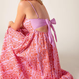 THE EVETTE PINK WOVEN MIDI DRESS