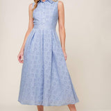GRAND ENTRANCE WOVEN MIDI DRESS