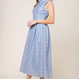 GRAND ENTRANCE WOVEN MIDI DRESS