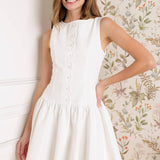 PALM PICNIC WOVEN MINI DRESS