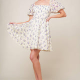 MAKING CONNECTIONS CREAM WOVEN MINI DRESS