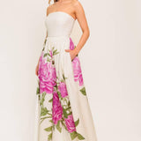 CAUGHT IN THE BREEZE FLORAL WOVEN MAXI DRESS
