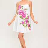 GARDEN WHISPERS PINK FLORAL WOVEN MINI DRESS