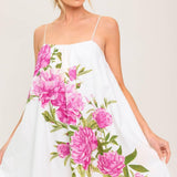 GARDEN WHISPERS PINK FLORAL WOVEN MINI DRESS