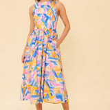 PATTON PARK BLUE WOVEN MIDI DRESS