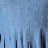 PASSIFLORA INDIGO DENIM MIDI DRESS