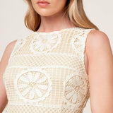 PRETTIEST ENERGY CREAM LACE MIDI DRESS