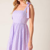 NIGHT TO REMEMBER LAVENDER WOVEN MINI DRESS