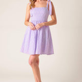 NIGHT TO REMEMBER LAVENDER WOVEN MINI DRESS