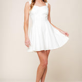 LAST YOUR CHANCE DENIM WOVEN MINI DRESS
