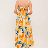 DAWN PETAL KISS WOVEN MIDI DRESS