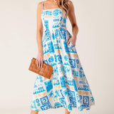 FLOWER GIRL BLUE WOVEN MIDI DRESS