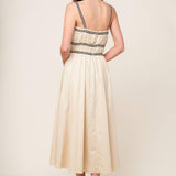 TERRIFIC TIMING CREAM WOVEN MIDI DRESS
