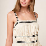 TERRIFIC TIMING CREAM WOVEN MIDI DRESS