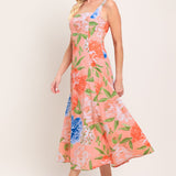PEACH PETAL WOVEN MIDI DRESS