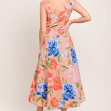 PEACH PETAL WOVEN MIDI DRESS