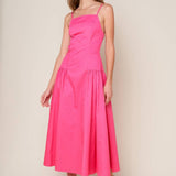 SLEEK ESSENCE WOVEN MIDI DRESS