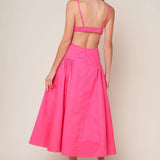 SLEEK ESSENCE WOVEN MIDI DRESS