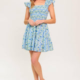 FAIRFAX GERANIUM WOVEN MINI DRESS