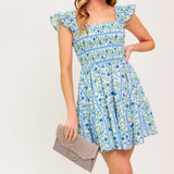 FAIRFAX GERANIUM WOVEN MINI DRESS