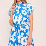 CITRUS CRUSH BLUE WOVEN MINI DRESS