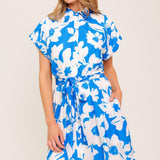 CITRUS CRUSH BLUE WOVEN MINI DRESS