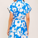 CITRUS CRUSH BLUE WOVEN MINI DRESS