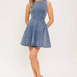 CAUGHT IN A MOMENT DENIM MINI DRESS
