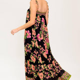 SUMMER GLOW BLACK WOVEN MAXI DRESS