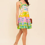 OUT OF OFFICE GREEN WOVEN MINI DRESS