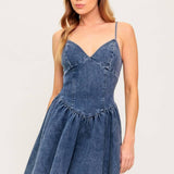 FOREVER FREE DENIM MINI DRESS