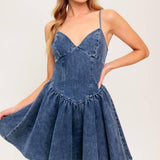 FOREVER FREE DENIM MINI DRESS