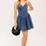 FOREVER FREE DENIM MINI DRESS