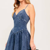 FOREVER FREE DENIM MINI DRESS