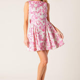ADVENTURE ISLAND PINK WOVEN MINI DRESS