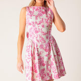 ADVENTURE ISLAND PINK WOVEN MINI DRESS